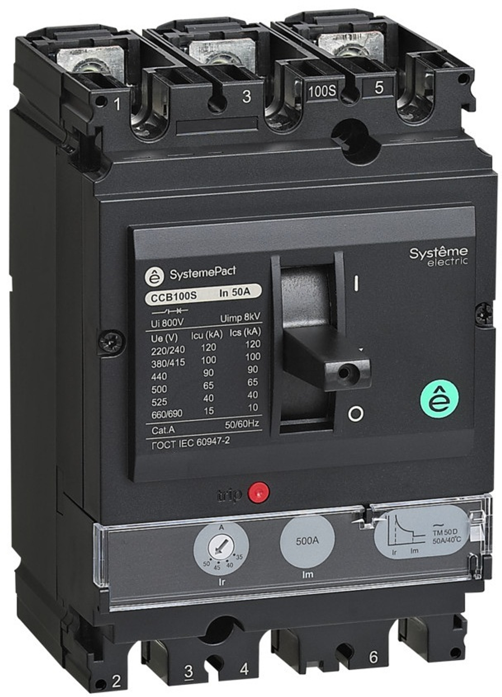 Автоматический выключатель в литом корпусе  Systeme Electric SPC100F100L3DF
