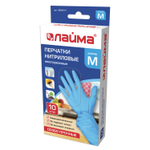 Перчатки нитриловые многоразовые ОСОБО ПРОЧНЫЕ 5 пар (10 шт.) M (средний) голубые LAIMA (5 штук в упаковке)