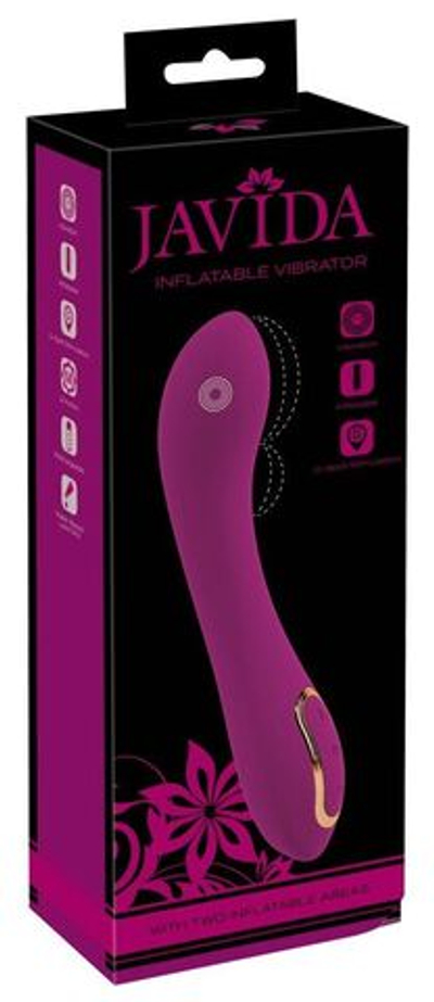 Лиловый вибратор с функцией расширения Inflatable Vibrator - 21,1 см. (Цвет: лиловый)