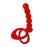 Красная насадка на пенис для двойного проникновения 19,5см ToyFa Black&Red 901413-9
