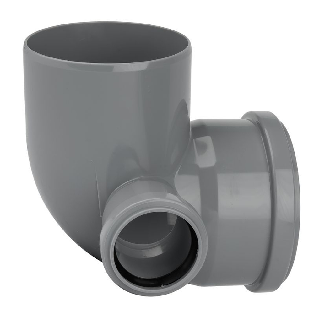 Колено канализационное с отводом правым RTP 110х50 мм 87,5°