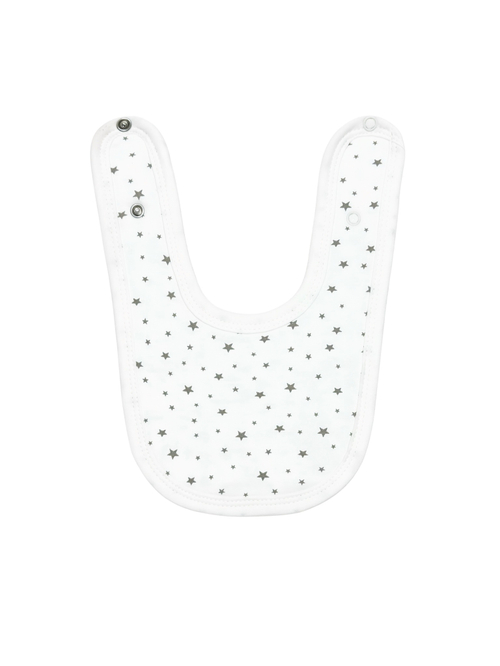 Двусторонний нагрудник Звездочки gray  (0-12 мес)
