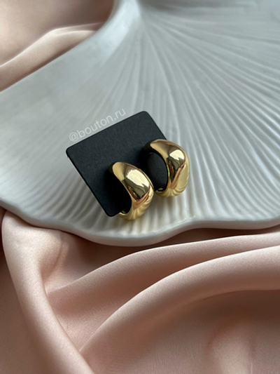 Серьги глянцевое золото