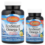 Carlson, Wild Norwegian, омега-3 EcoSmart®, натуральный лимонный вкус, 120 капсул