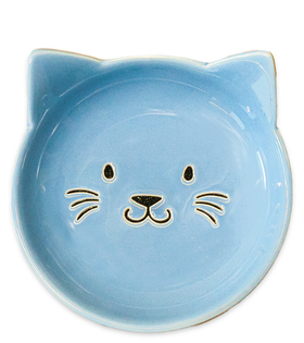 Mr.Kranch Блюдце керамическое Мордочка кошки 80мл. голубое