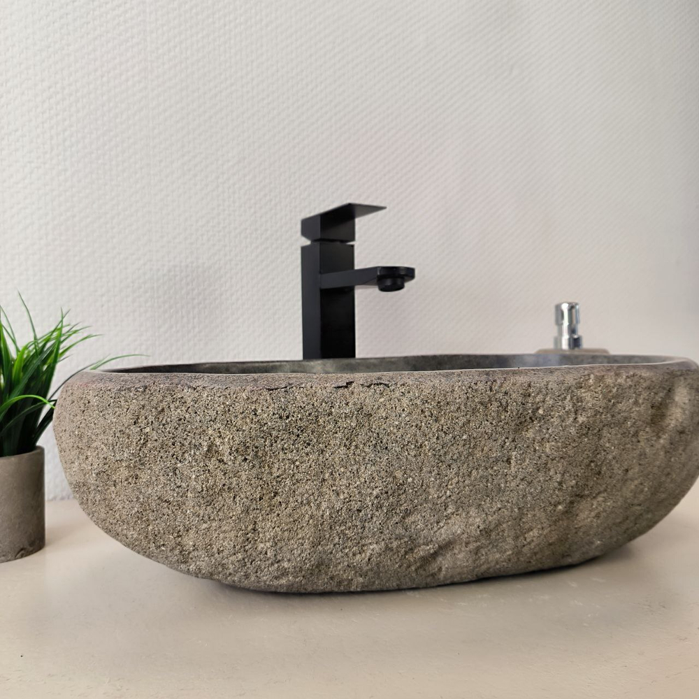 Раковина из речного камня RS-66015 51х33х15 из натурального камня