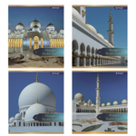 Тетрадь 48л., А5, клетка, Alingar "Masjid", скрепка, мелованный картон (стандарт), блок офсет, 4 дизайна в пленке т/у