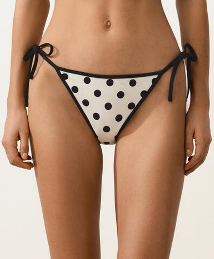 OYSHO Трусики-бикини в горошек, светлый экрю