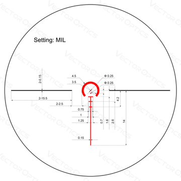 Оптический прицел Vector Optics Taurus 1-6x24 FFP, сетка Tactical Dot Mil, 30 мм, тактические барабаны, азотозаполненный,подсветка красным  (SCFF-27)