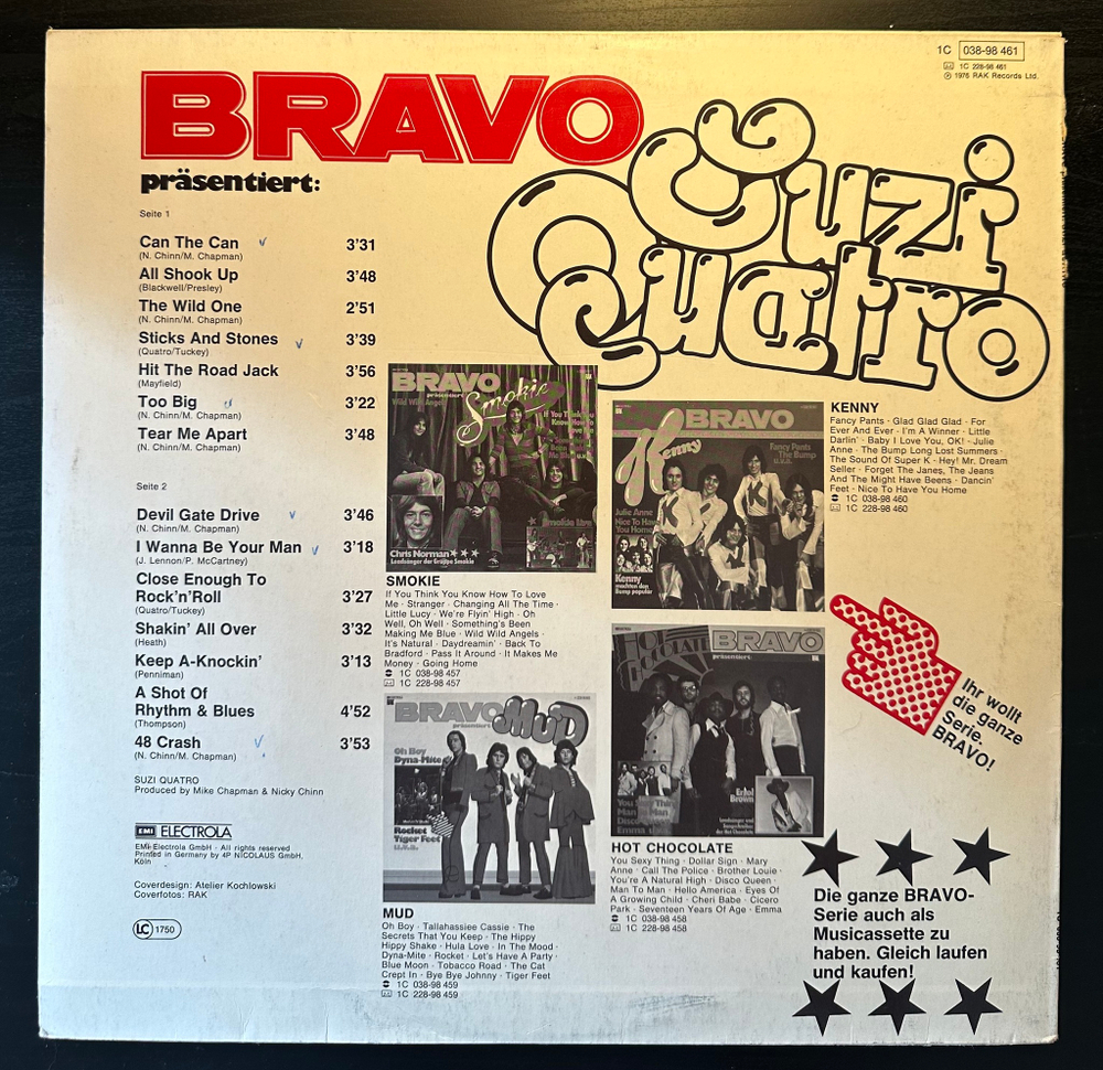 Suzi Quatro - Bravo Prasentiert Suzi Quatro (Германия 1976г.)