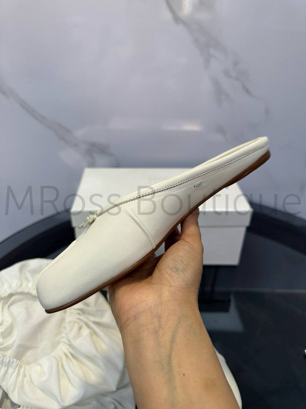 Женские балетки "таби" Maison Margiela белого цвета без задника