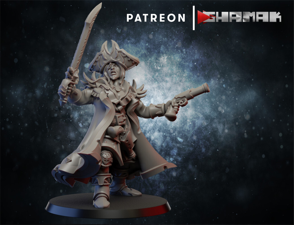 Grand Alliance Death Soulblight Gravelords Vampire Counts Капитан-вампир №1 с мечом и пистолетом миниатюра для dnd, днд, pathfinder, фентези, Настольная игра, НРИ, Варгейм, РПГ