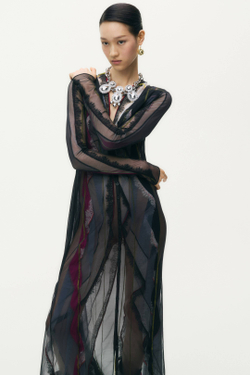 H&M - Glenn Martens Многослойное платье в сеточку, черный