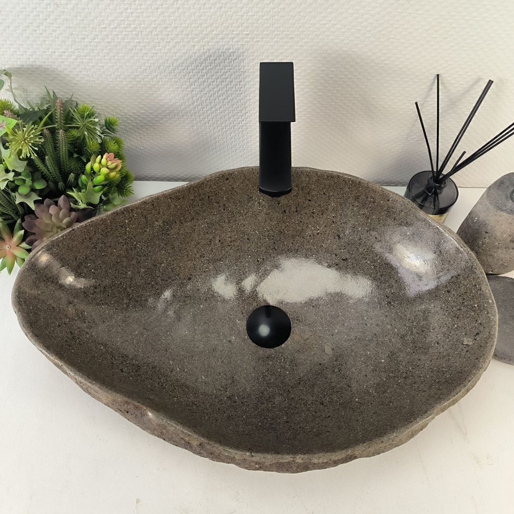 Каменная раковина из речного камня RS-05247 (61*41*15) 0863 из натурального камня