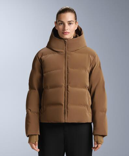 OYSHO Водостойкий пуховик из атласа Minardi Piume SKI, медовый