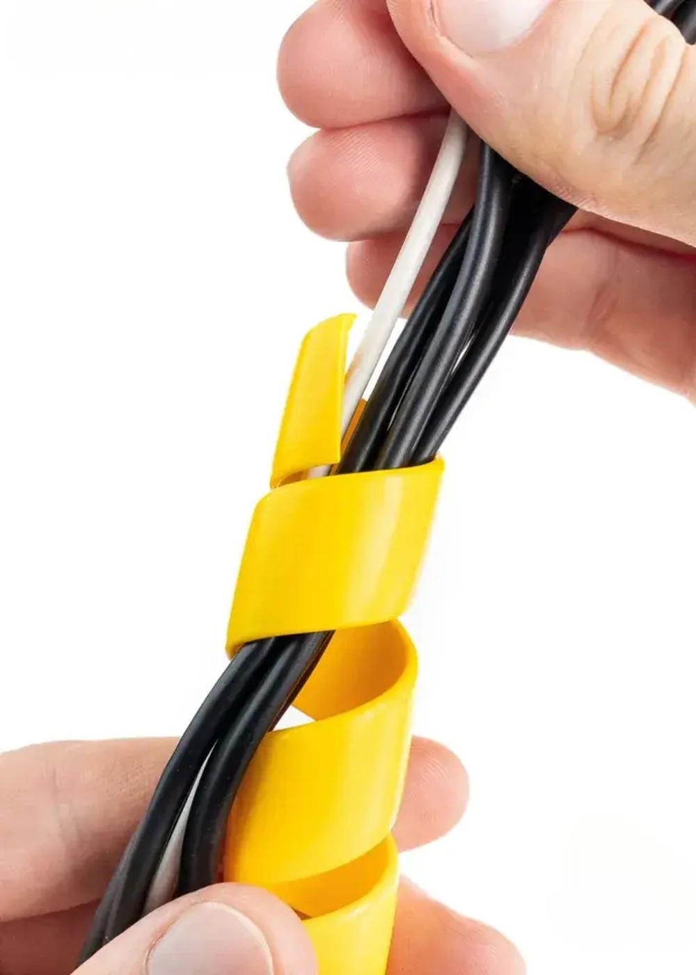 Спираль защитная, 5 метров, диаметр 20мм, желтый, спиральная обмотка проводки, оплетка для кабеля, (используют для защиты рвд)