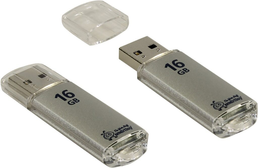 Флеш-драйв 16 GB USB 2.0 Smartbuy V-Cut Silver
