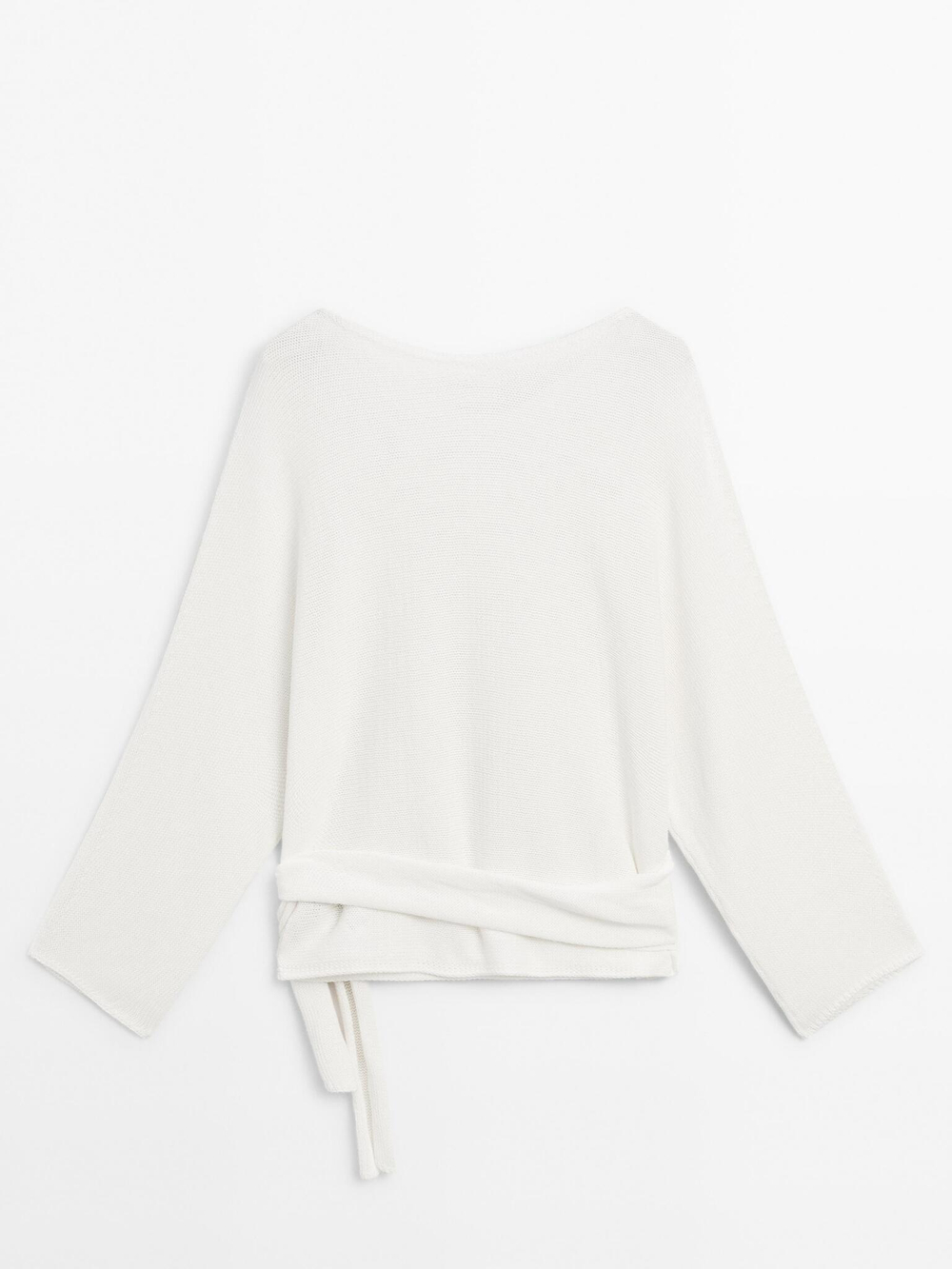 Massimo Dutti Свитер с бантом, белый