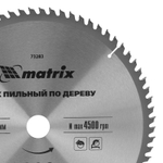 Пильный диск по дереву, 305 х 30 мм, 72 зуба Matrix Professional