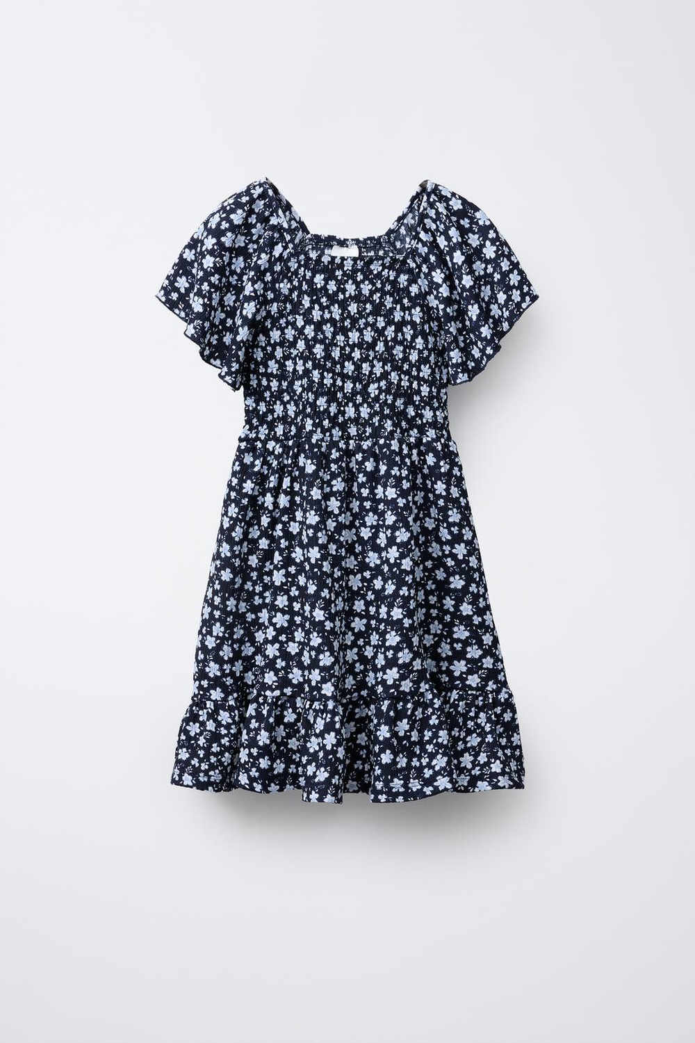 ZARA ПЛАТЬЕ ИЗ РЕЛЬЕФНОЙ ТКАНИ, СИНИЙ