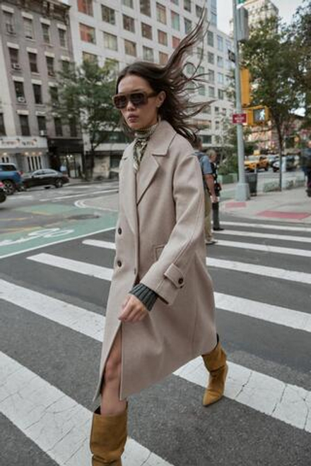 ZARA МЯГКОЕ ПАЛЬТО, БЕЖЕВЫЙ