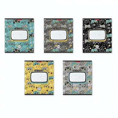 Тетрадь школьная А5 12л линия,ассорти "Gamepad"(Erich Krause) микс цветов (комплект 3 шт)