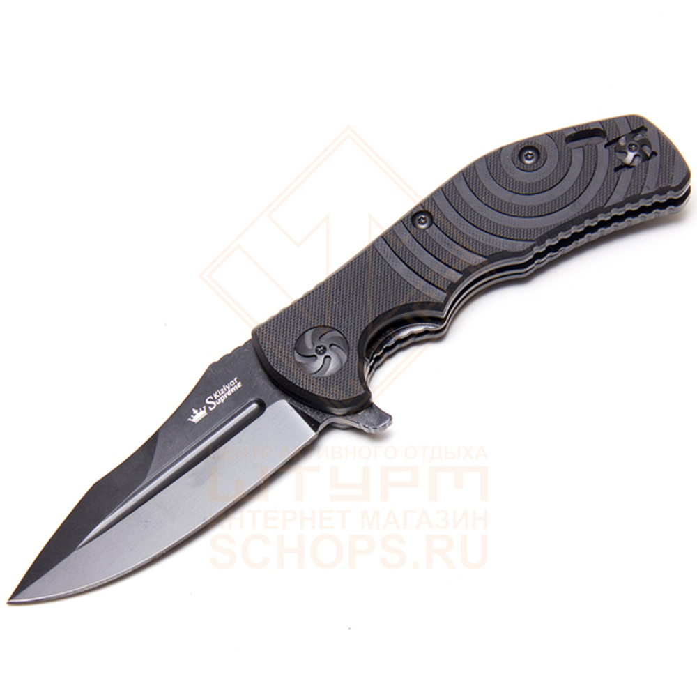 Нож складной Kizlyar Supreme Bloke-Z D2 G10, Black/Stonewash