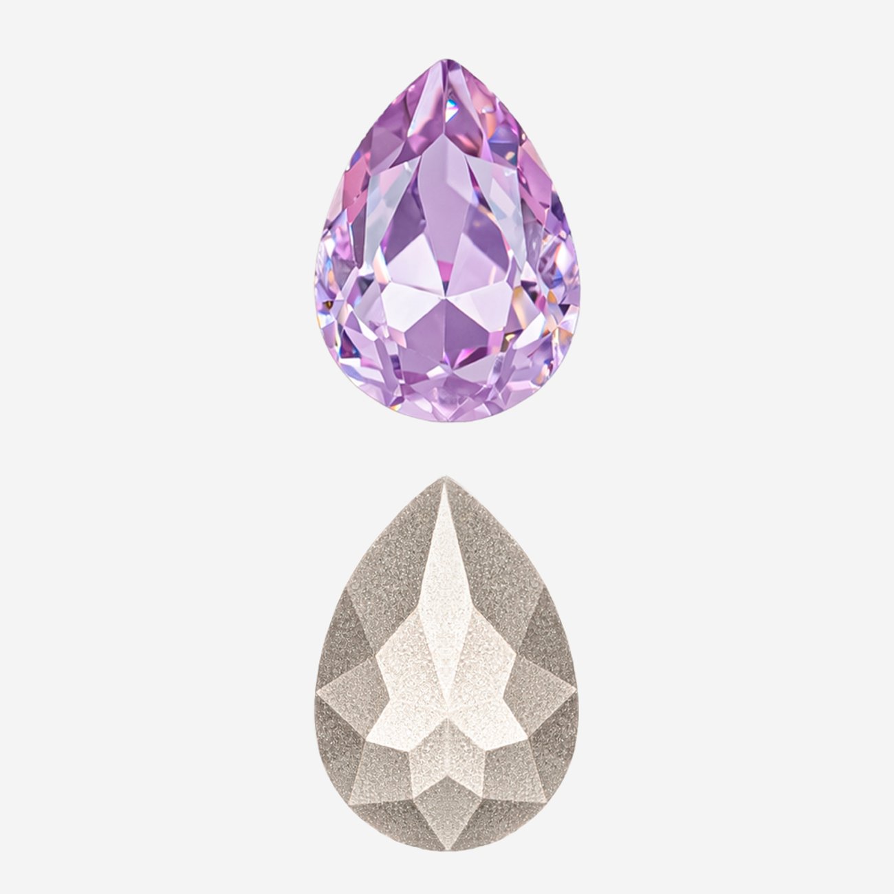 Кристалл Капля (Drop), оттенок "Светло-аметистовый"/"Light Amethyst", 14*10мм