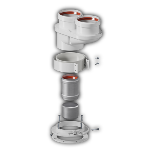 Адаптер моноблочный для перехода на двухтрубную систему 80/80 (универсальный)