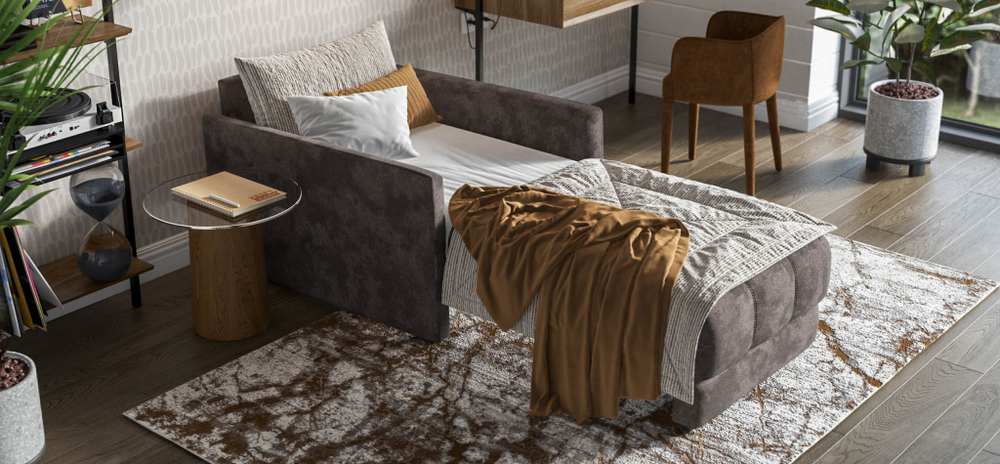 Босс Лофт кресло-кровать Велюр Алькантара серый