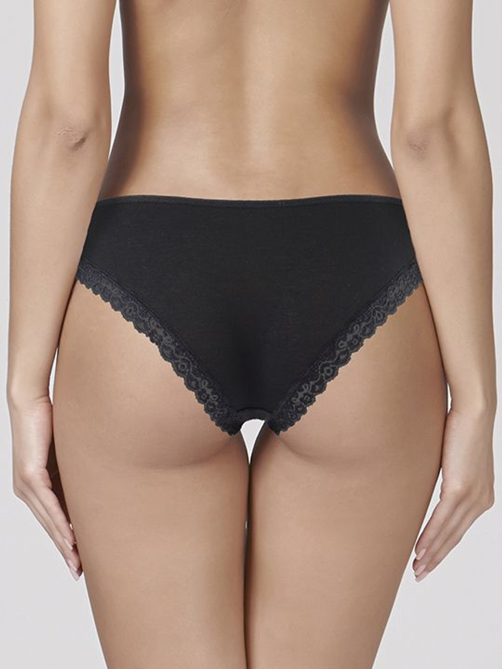 Трусики-слипы из мягкого микромодала с заниженной талией (Размер: XXL) (Цвет: черный)