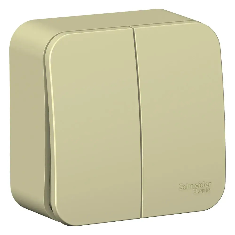 BLANCA О/У 2-клавишный ВЫКЛЮЧАТЕЛЬ (сх.5) ИЗОЛ.ПЛ., 10А, 250В, БЕЖЕВЫЙ