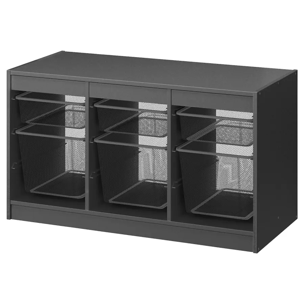 Стеллаж - IKEA TROFAST, 99х44х56 см, серый/темно-серый, ТРУФАСТ ИКЕА
