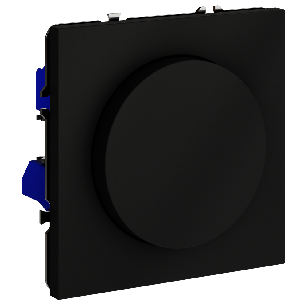 Светорегулятор встраиваемый VOLTUM S70 поворотно-нажимной 600 Вт, (черный матовый)