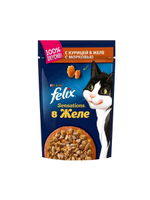 Влажный корм Felix Sensations для кошек, курица в желе с морковью, 85 г