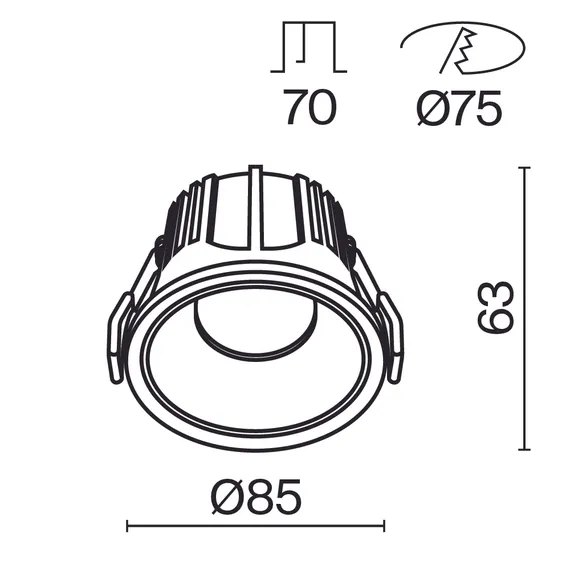 Встраиваемый светильник Альфа / Alfa LED 15 Вт 4000 К 36° Technical dl043-01-15w4k-rd-w