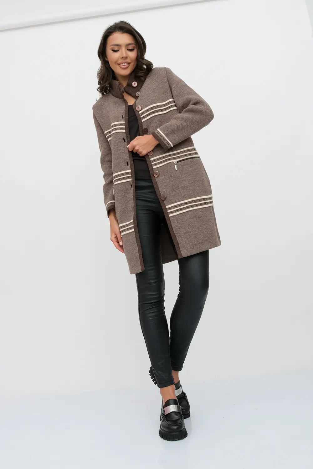 Кардиган В 1617/темно-кофейный