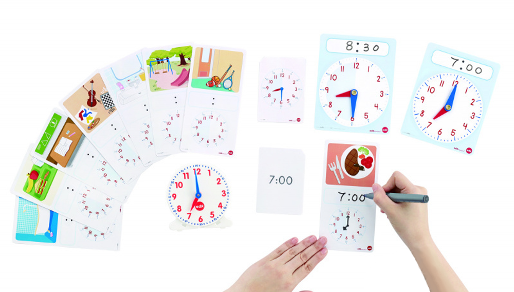 Набор с карточками Часы демонстрационные, 12-ти часовой формат