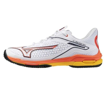 Мужские теннисные кроссовки Mizuno Wave Exceed Tour 6 AC - white/fiery coal 2/citrus