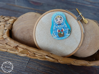 Магнит для игл "Зимняя матрёшка"