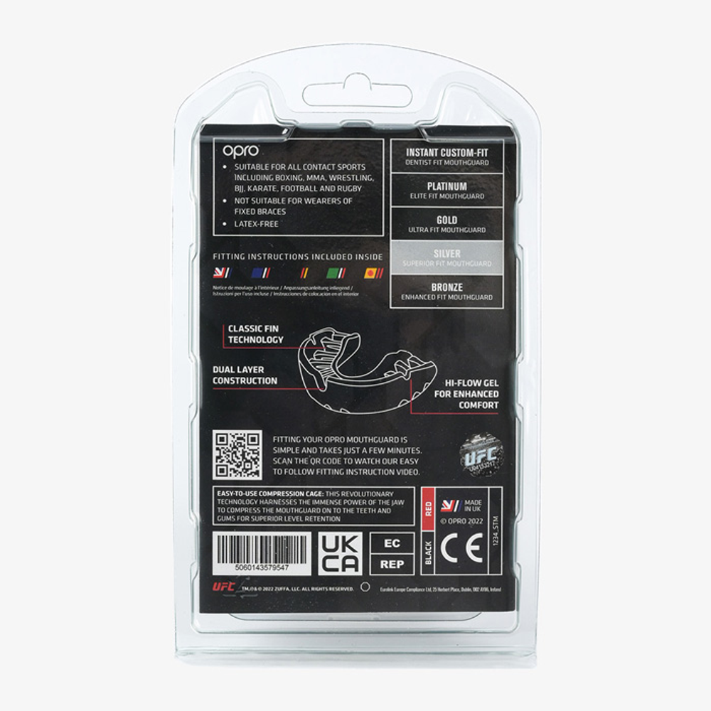 Боксерская капа Opro Silver Level UFC Black/Red