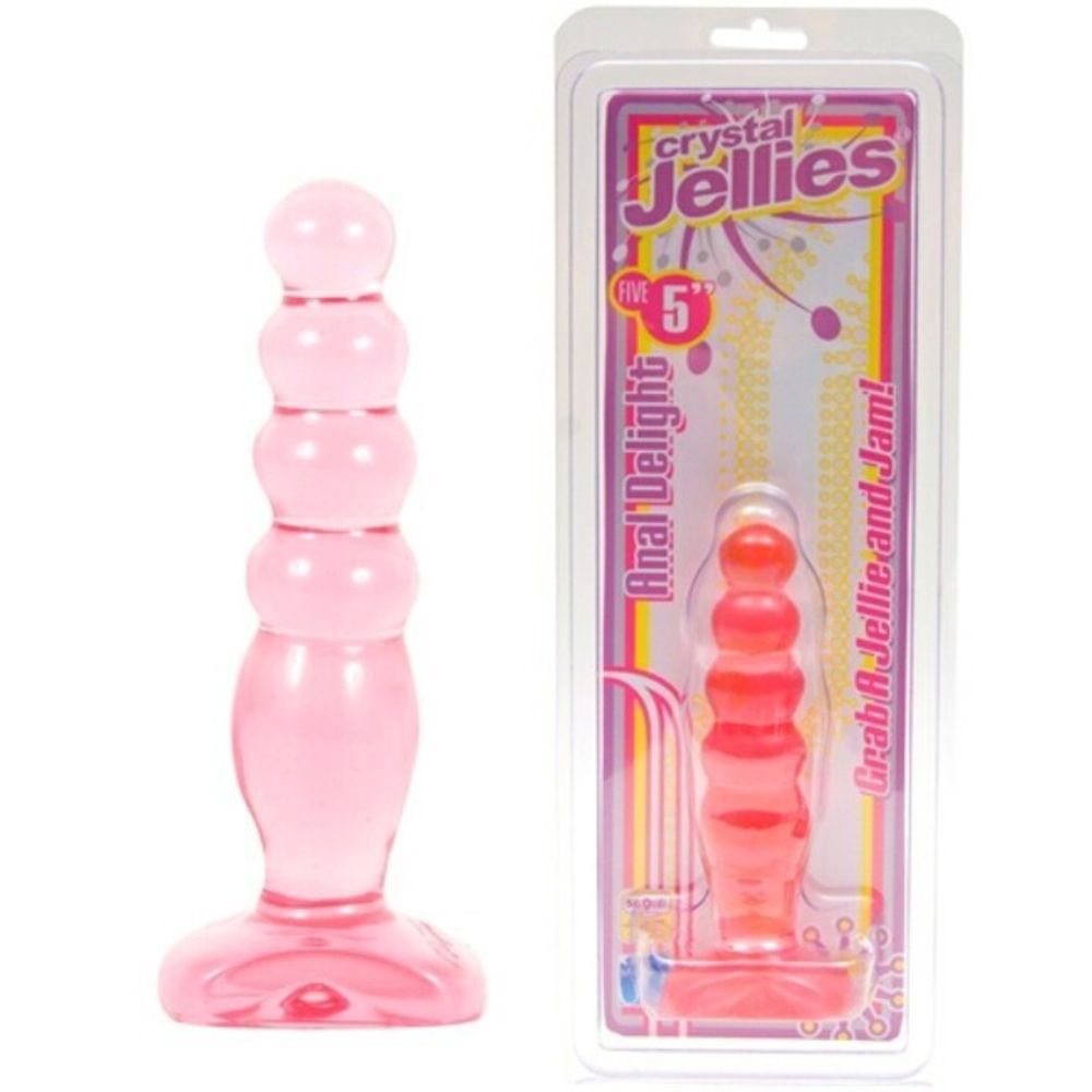 Анальный стимулятор Елочка, гелевый Crystal Jellies 5 Anal Delight - Pink (Цвет: розовый)