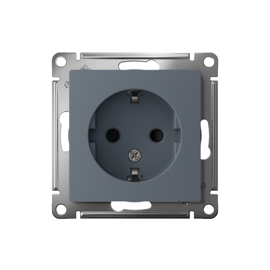 Розетка 1-м СП AtlasDesign 16А IP20 с заземл. защ. шторки механизм грифель SE ATN000745