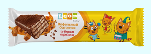 БАТОНЧИК LEON BABY ВАФЕЛЬНЫЙ СО ВКУСОМ КАРАМЕЛИ 35ГР