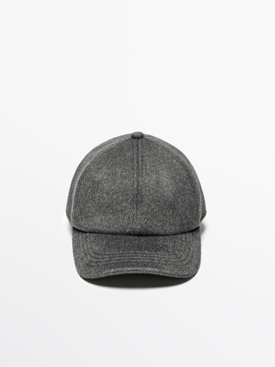 Massimo Dutti Кепка из смесовой шерсти, маренго