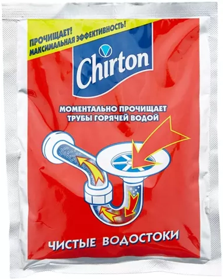 Chirton порошок для прочистки труб горячей водой, 0.08 кг