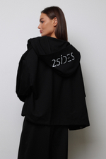 Худи черное с надписью 2SIDES