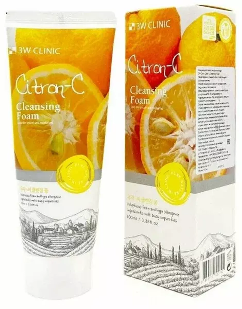 3W CLINIC CITRON-C CLEANSING FOAM Пенка для умывания с витамином С 100мл