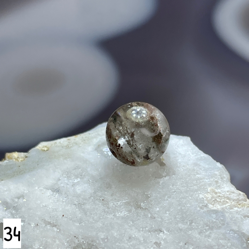 59752 Лодолит Кварц с хлоритом Бусина 8мм-20