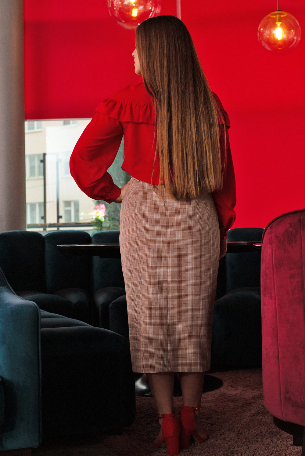 Блузка 2374ОИ, красный #176Кб092374ОИ